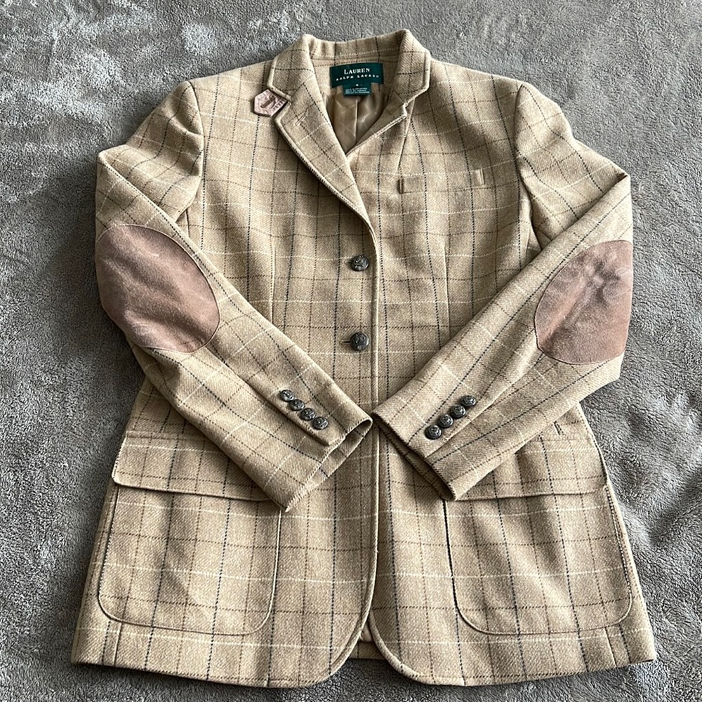 Lauren Ralph Lauren Plaid Wool Blazer Size 4